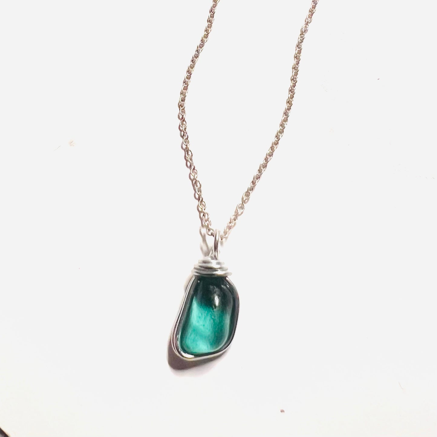 Turquoise Seaham Sea Glass Pendant
