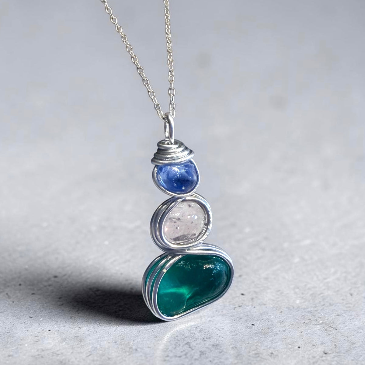 Three Piece Seaham Sea Glass Pendant