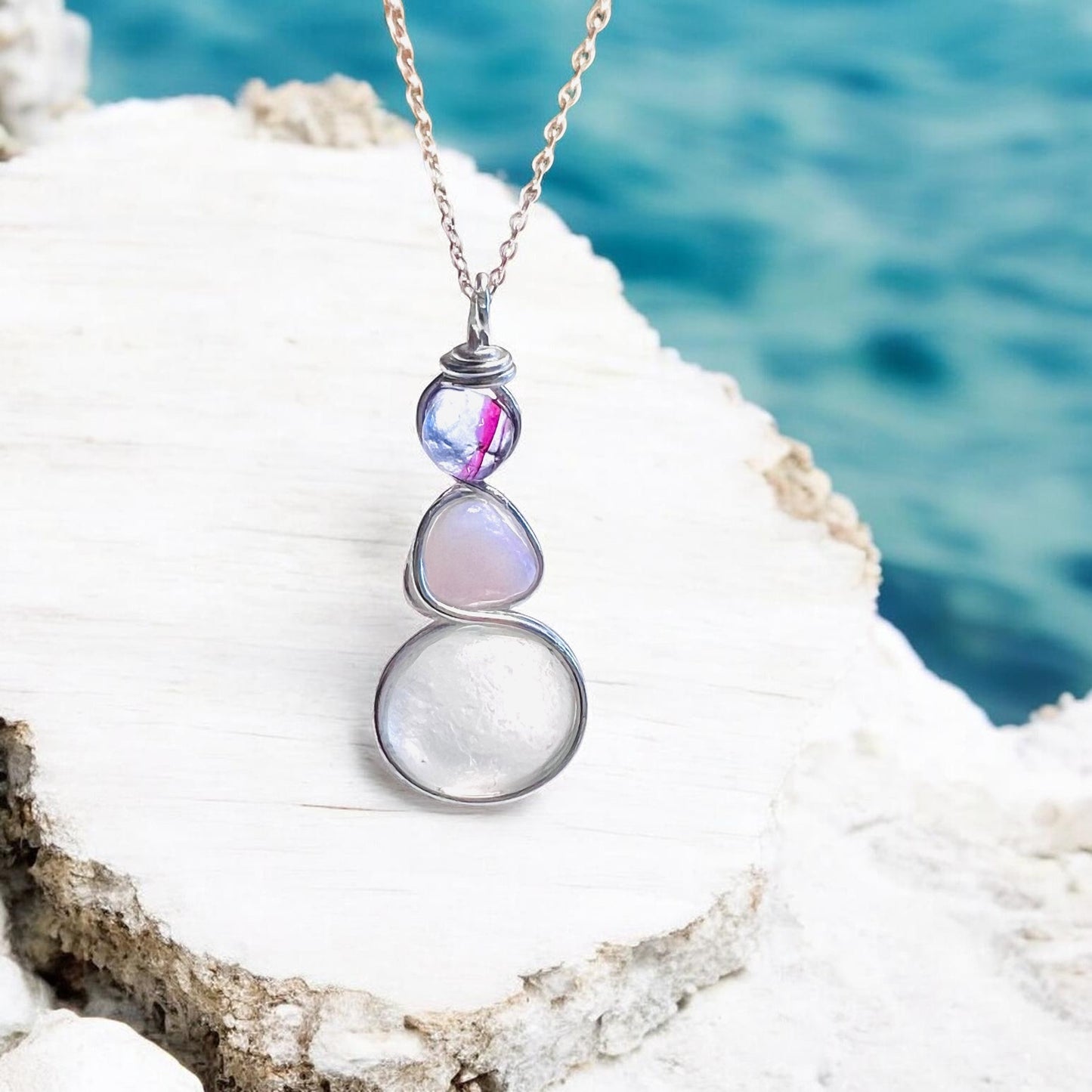 Three Piece Seaham Sea Glass Pendant