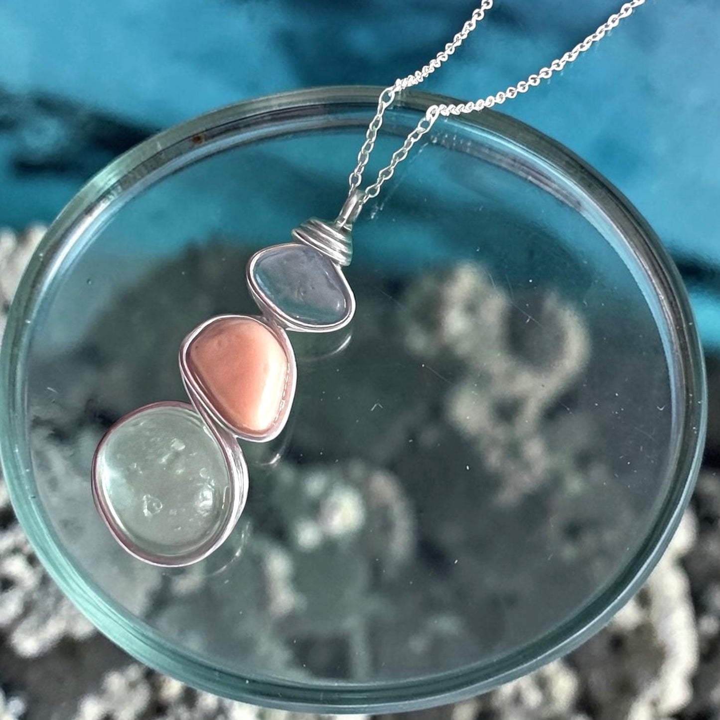 Three Piece Seaham Sea Glass Pendant