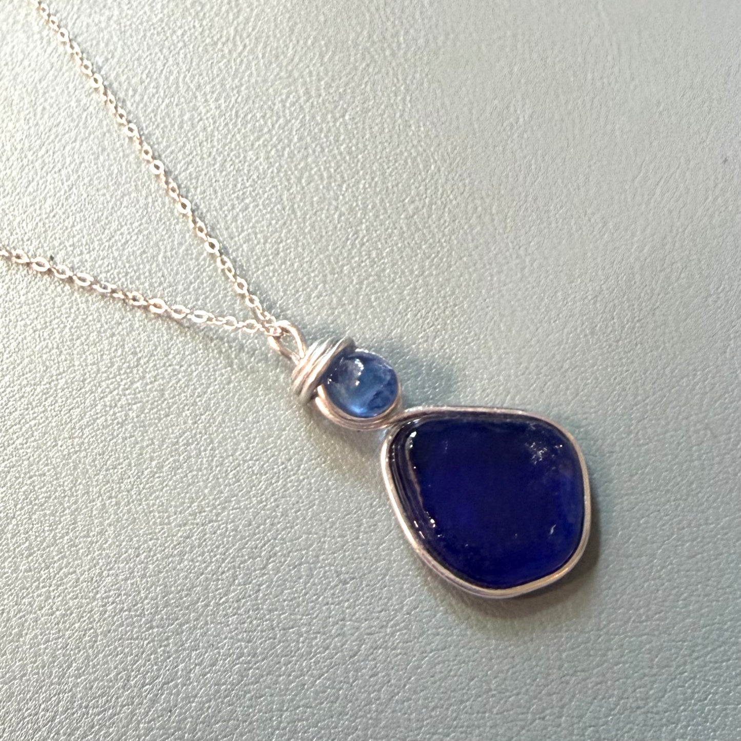 Blue Seaham Sea Glass Pendant
