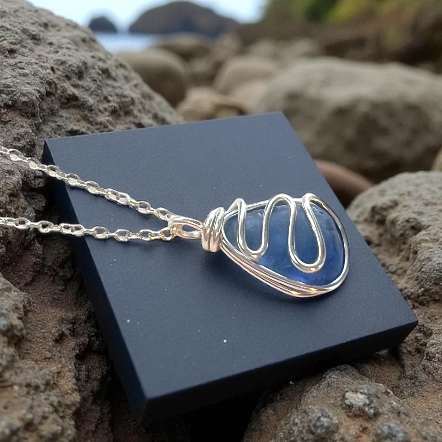 Blue Waves Seaham Sea Glass Pendant