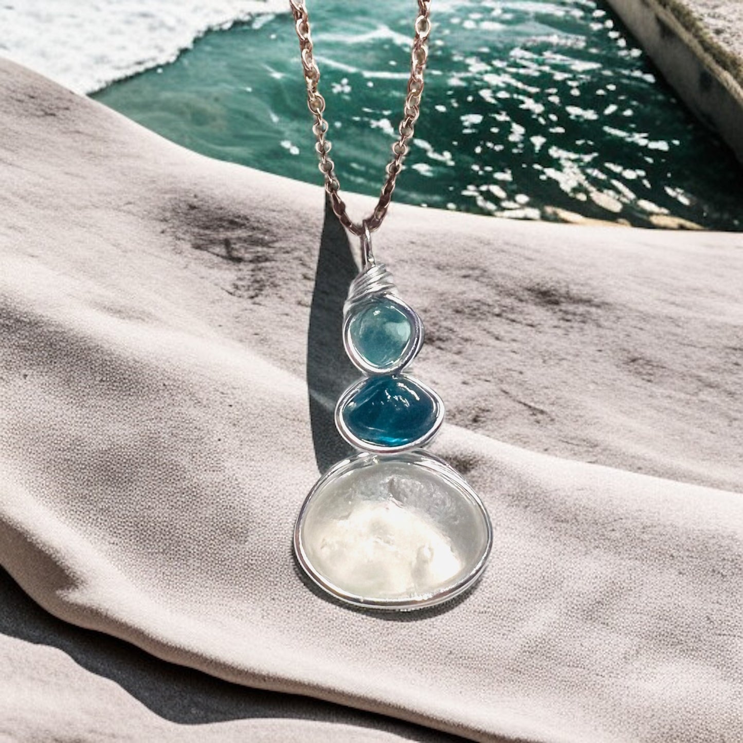 Three Piece Seaham Sea Glass Pendant