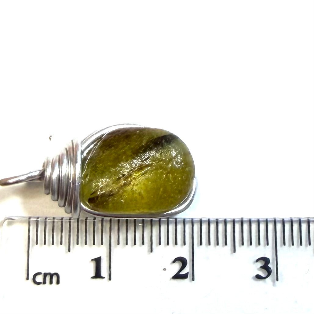 Rare Yellow Multi Tone Seaham Sea Glass Pendant