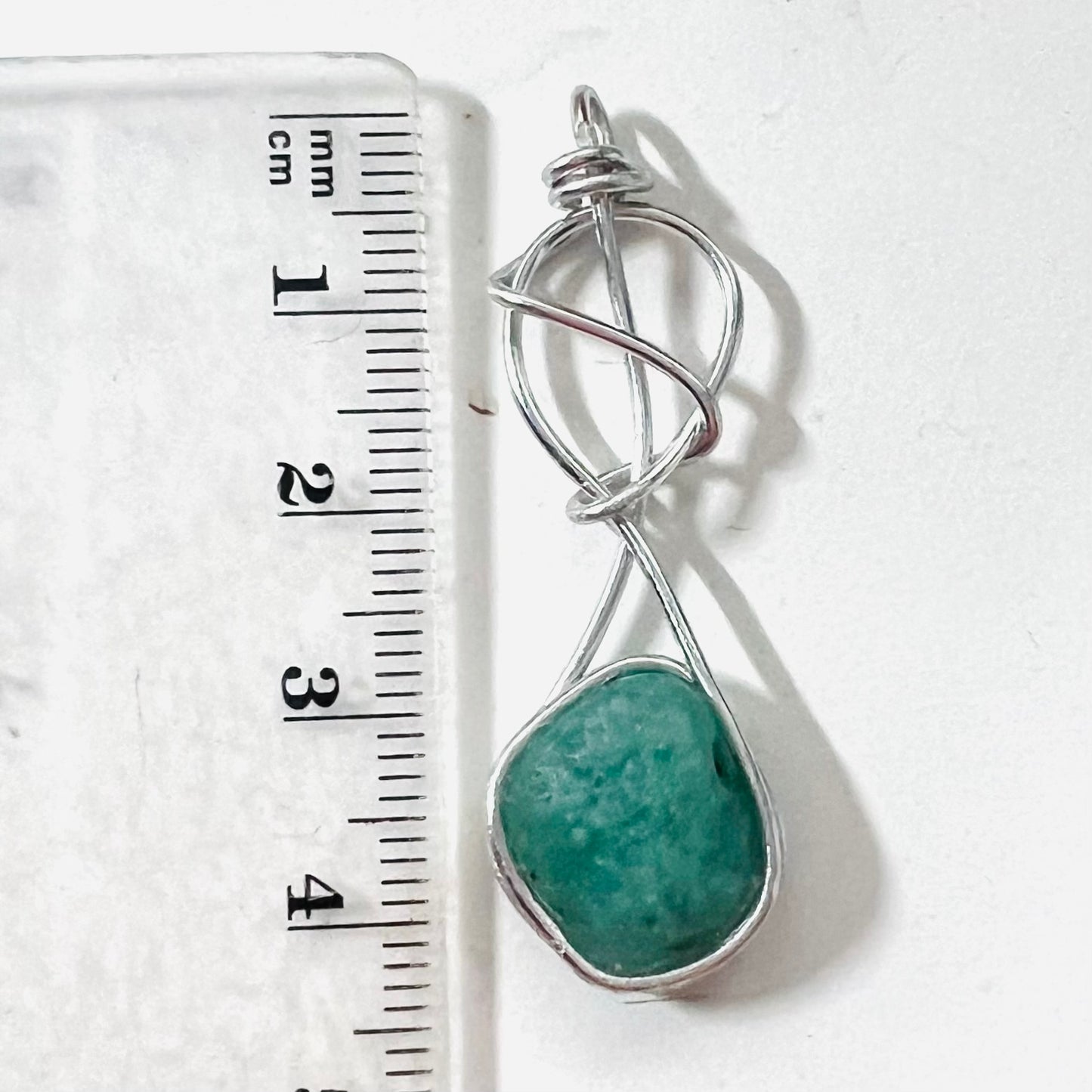 Swirly Aqua Seaham Sea Glass Pendant