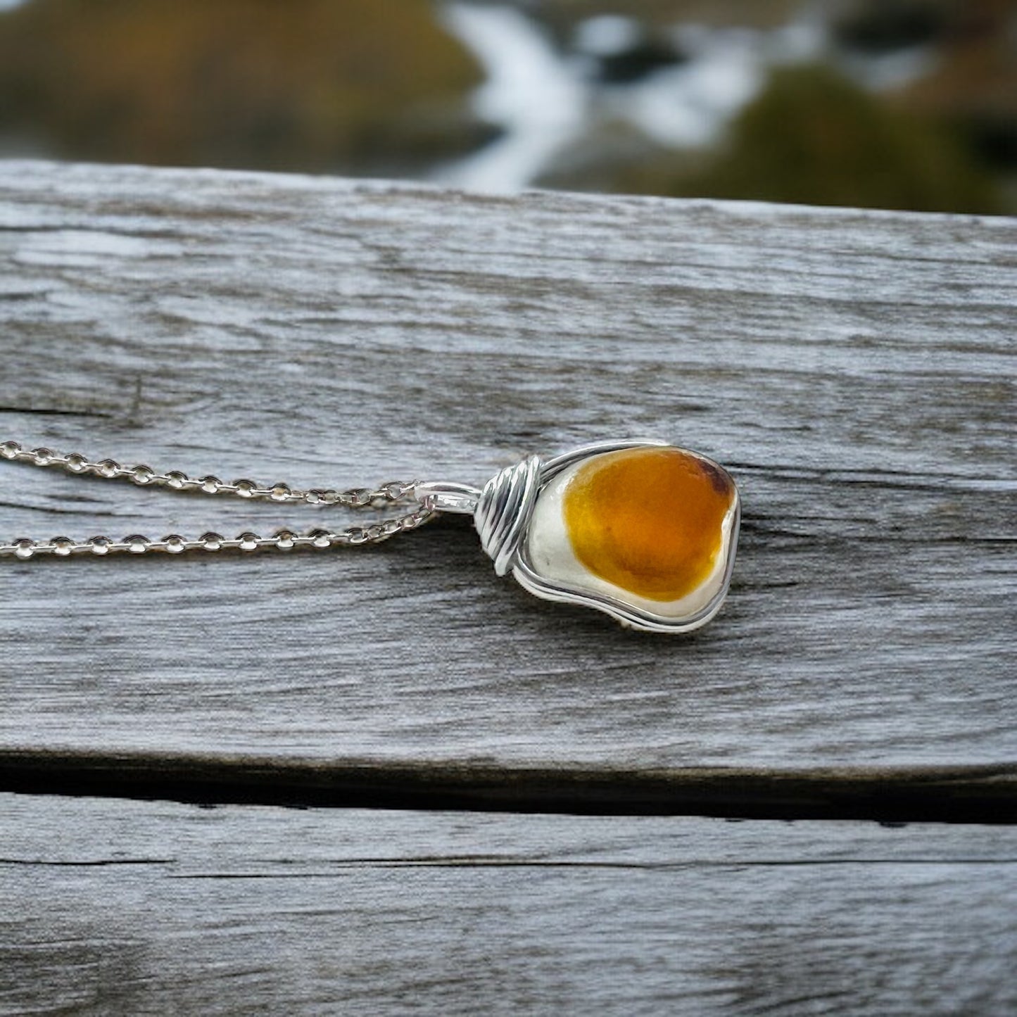 Large Multi Tone Seaham Sea Glass Pendant