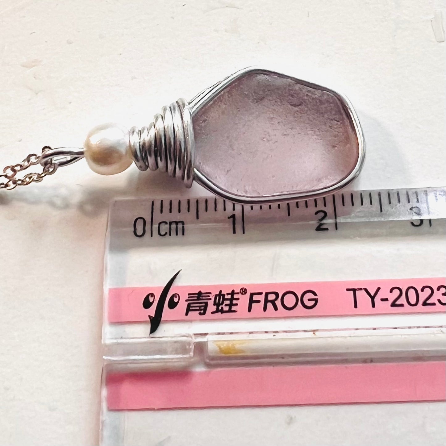 Rare Lilac Purple/Pink tone Seaham Sea Glass Pendant