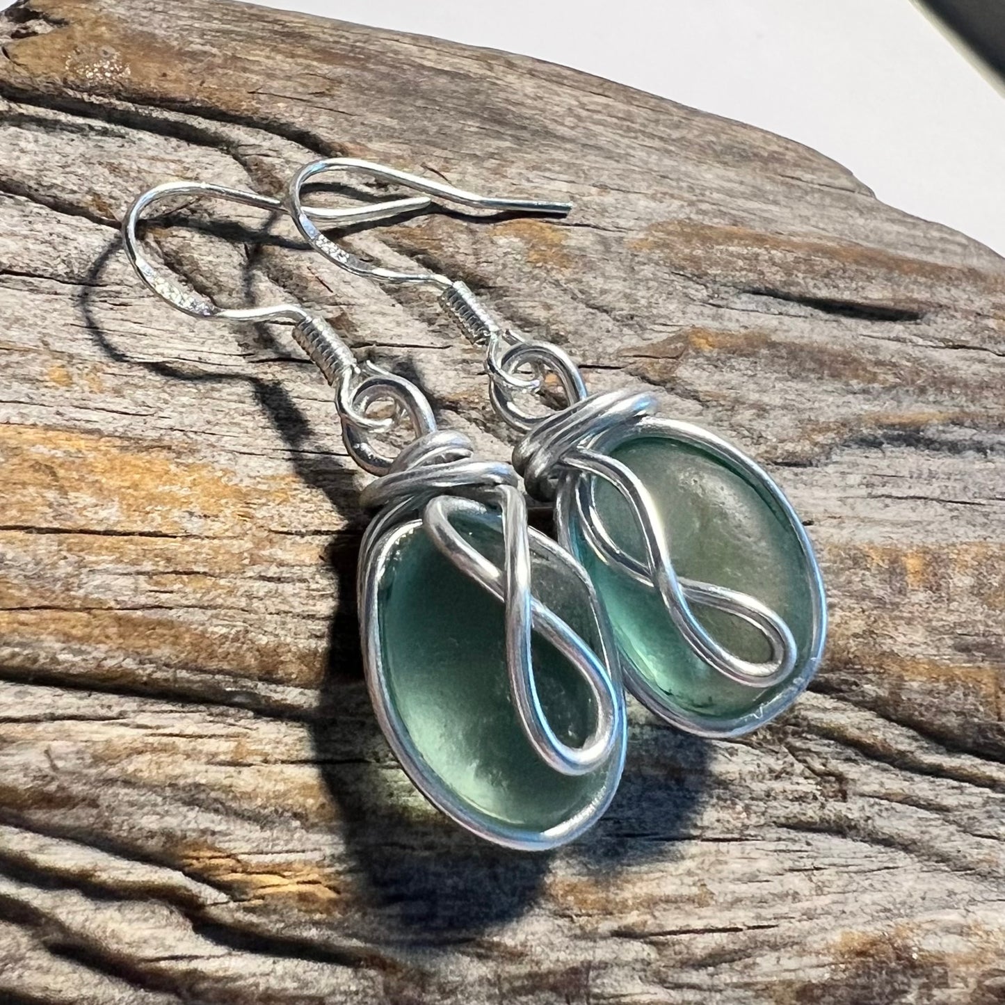 Turquoise Seaham Sea Glass Earrings