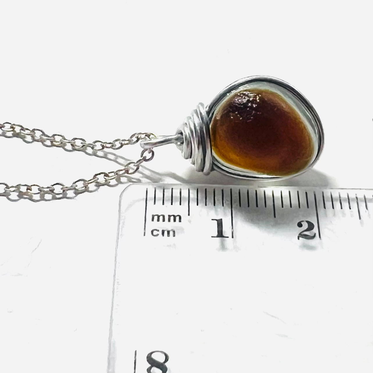 Beautiful Seaham Sea Glass Multi Tone Pendant