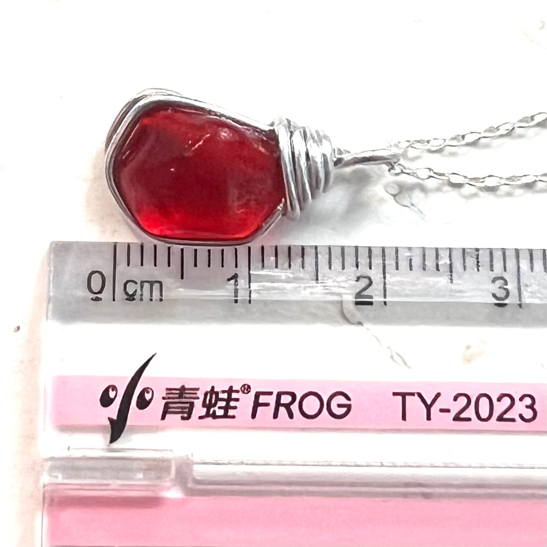 Very Rare Deep Red/Orange Seaham Sea Glass Pendant