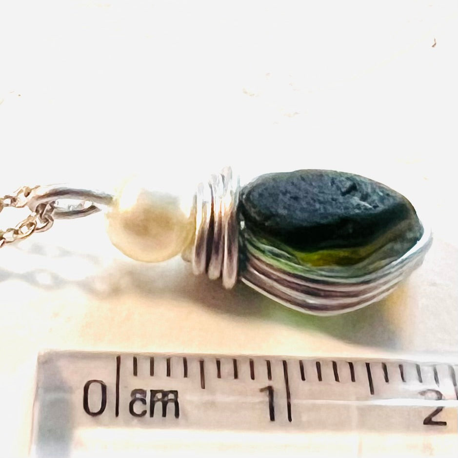 Green Seaham Sea Glass Multi Pendant