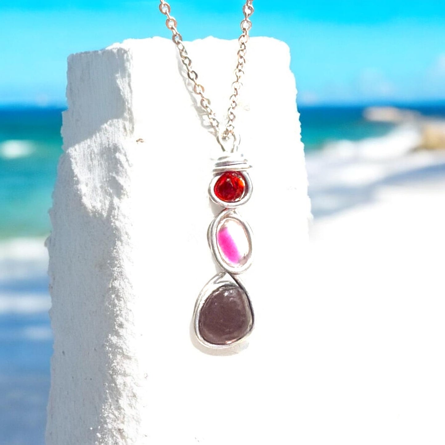 Three Piece Seaham Sea Glass Pendant