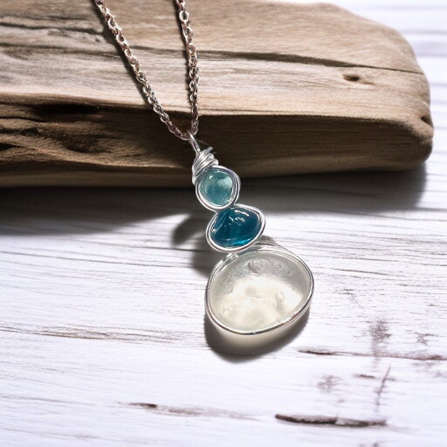 Three Piece Seaham Sea Glass Pendant