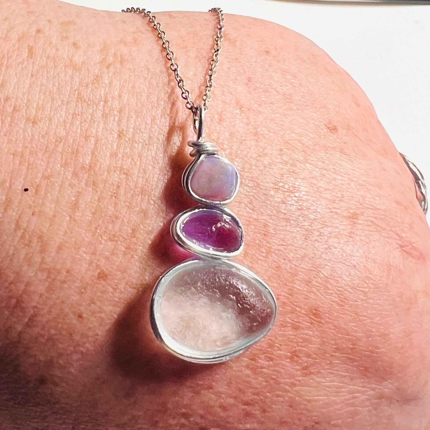 Rare Shades Three Piece Seaham Sea Glass Pendant