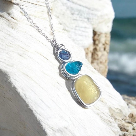 Three Piece Seaham Sea Glass Pendant