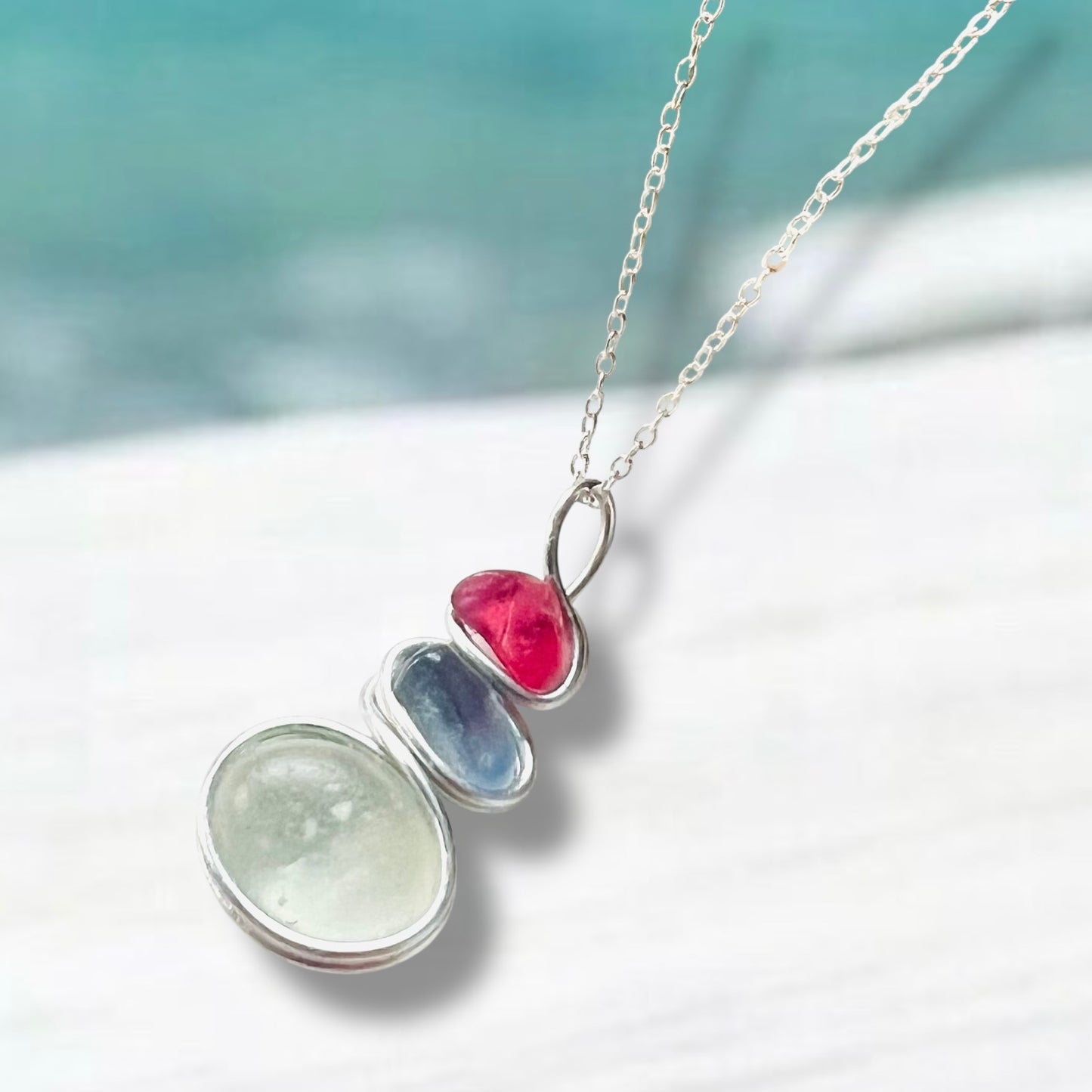 Three Piece Seaham Sea Glass Pendant