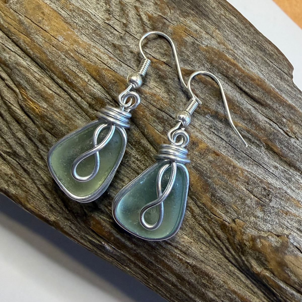 Seaham Sea Glass Swirly Earrings
