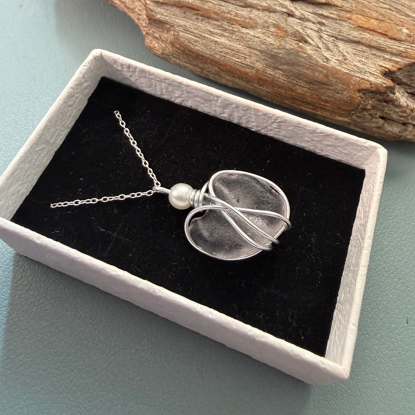 Rare Lilac Seaham Sea Glass Pendant