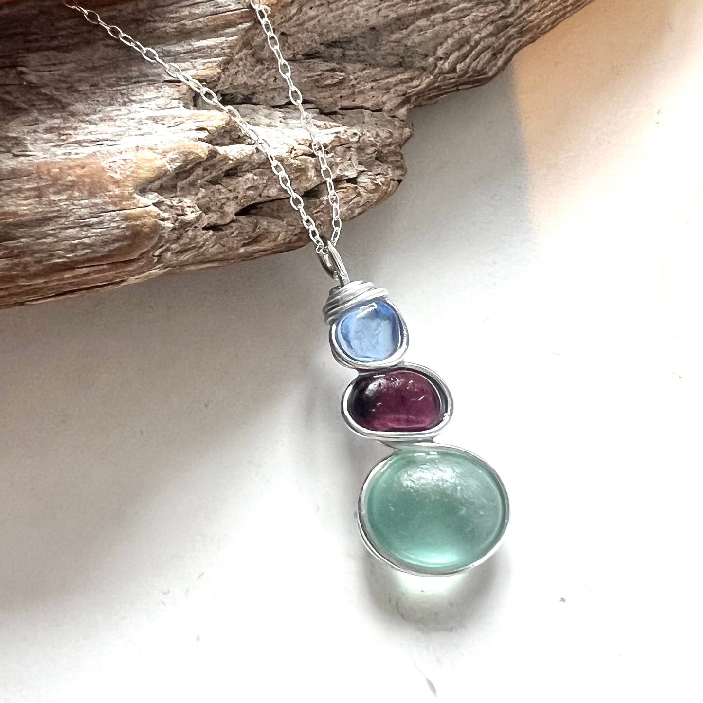 Three Piece Seaham Sea Glass Pendant
