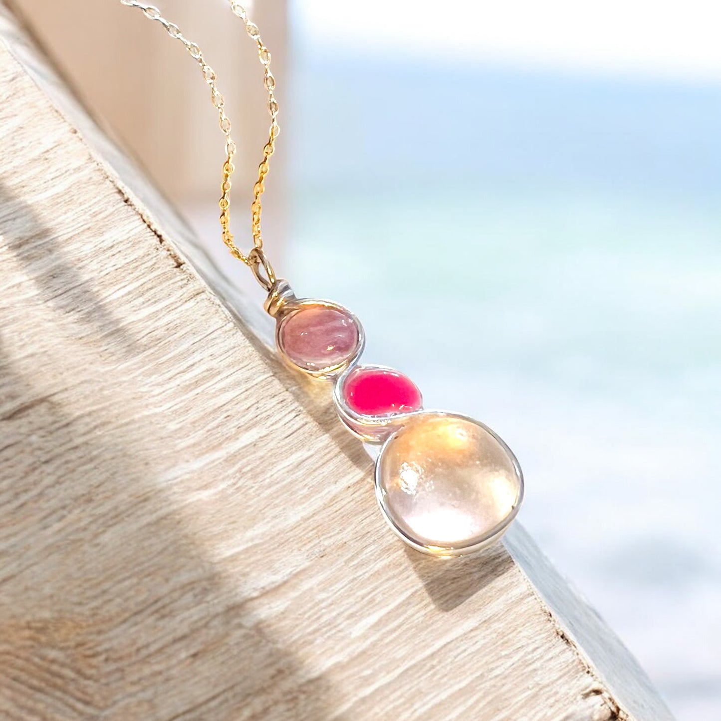 Three Piece Seaham Sea Glass Pendant