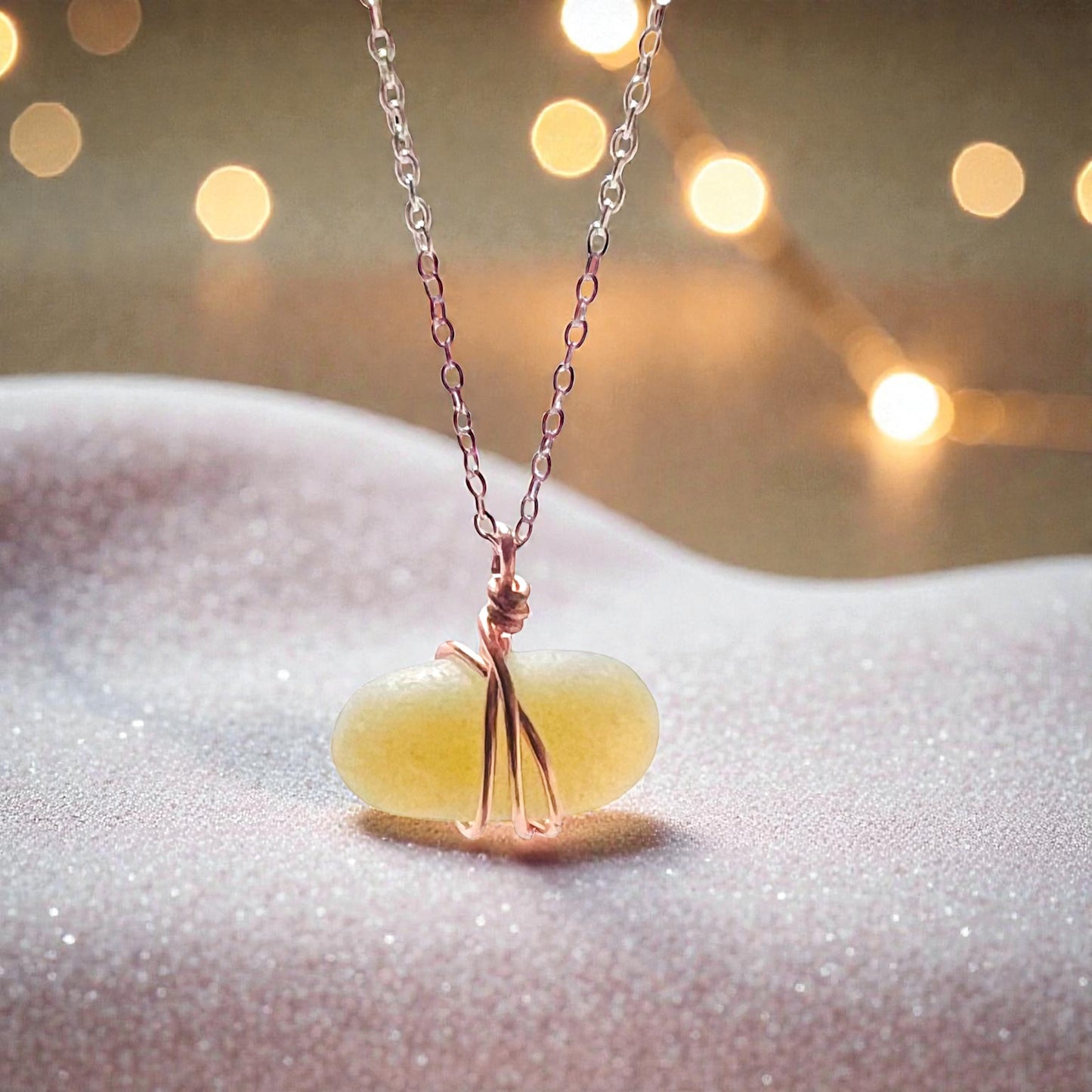 Rare Opalescent Seaham Sea Glass Pendant