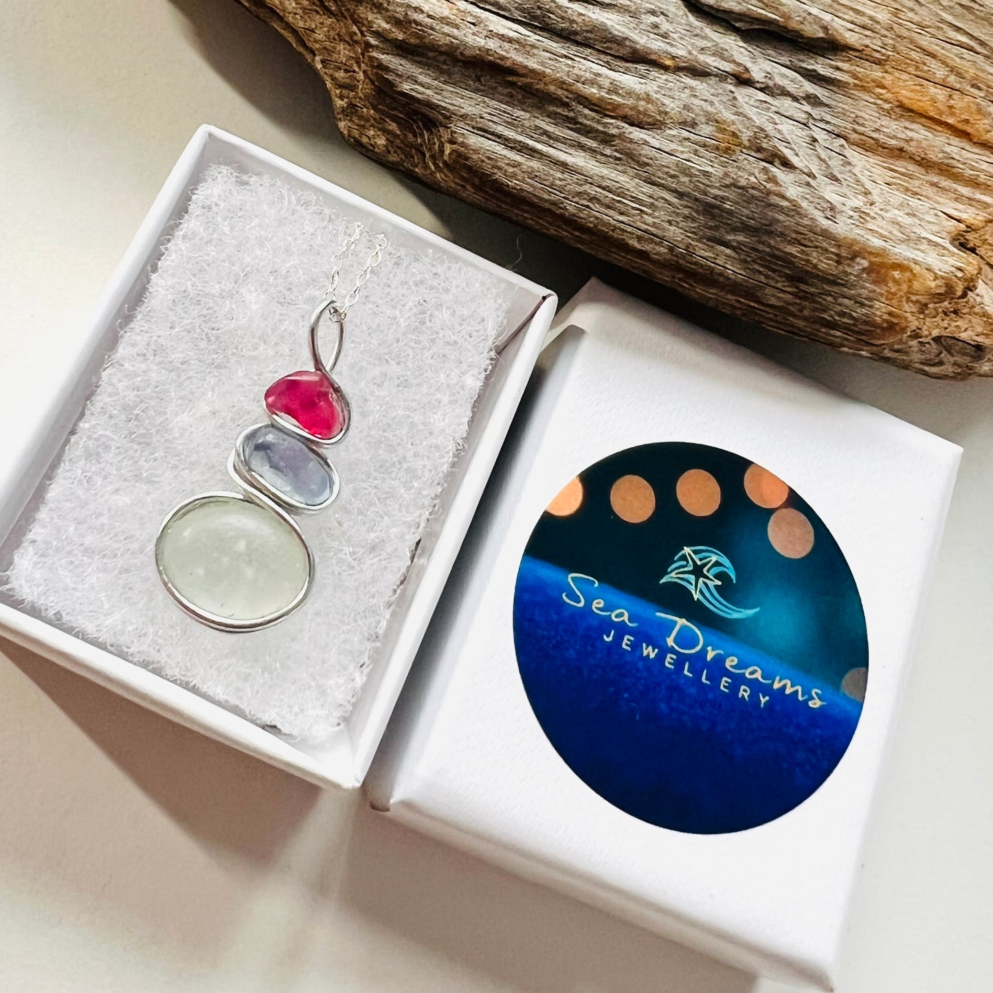 Three Piece Seaham Sea Glass Pendant