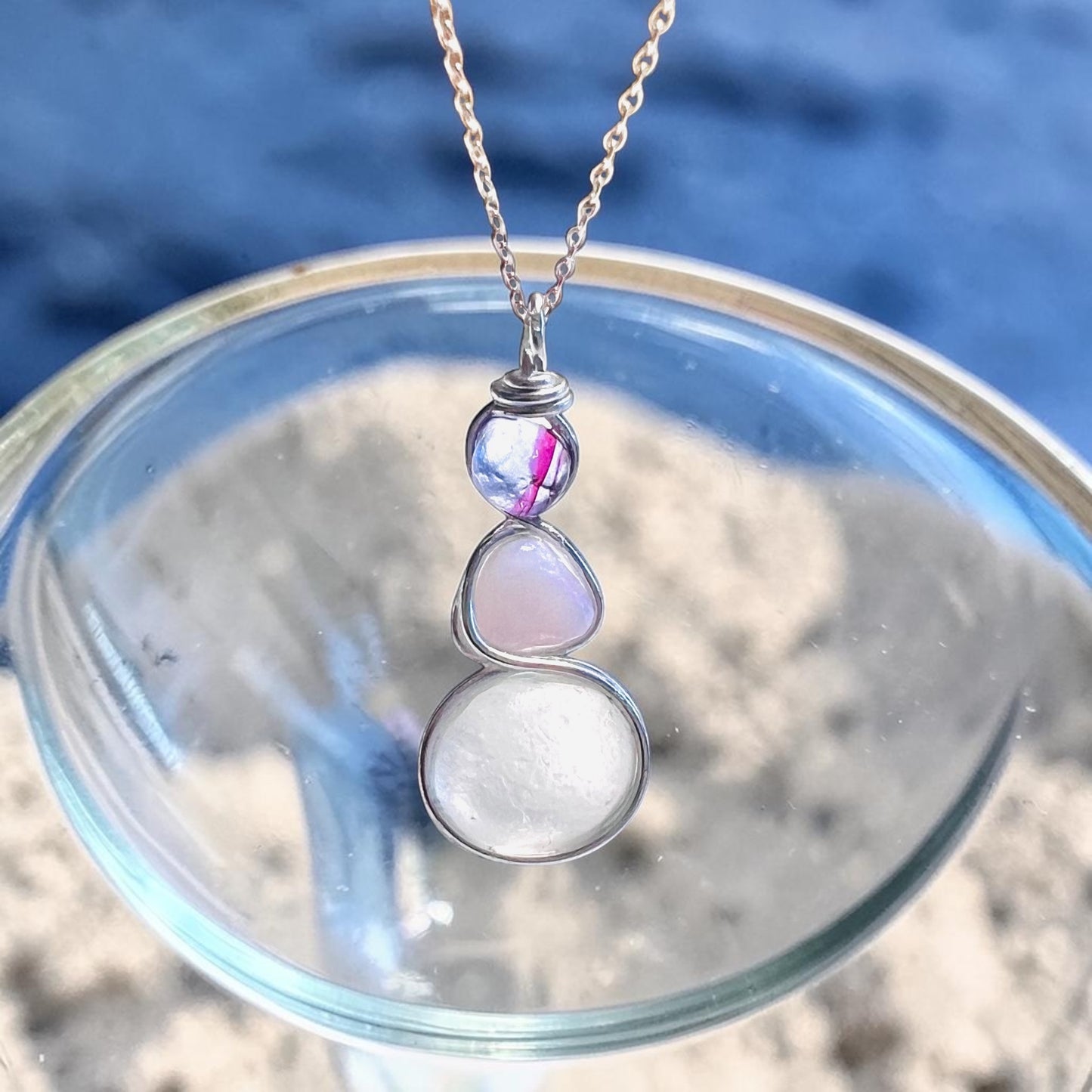 Three Piece Seaham Sea Glass Pendant