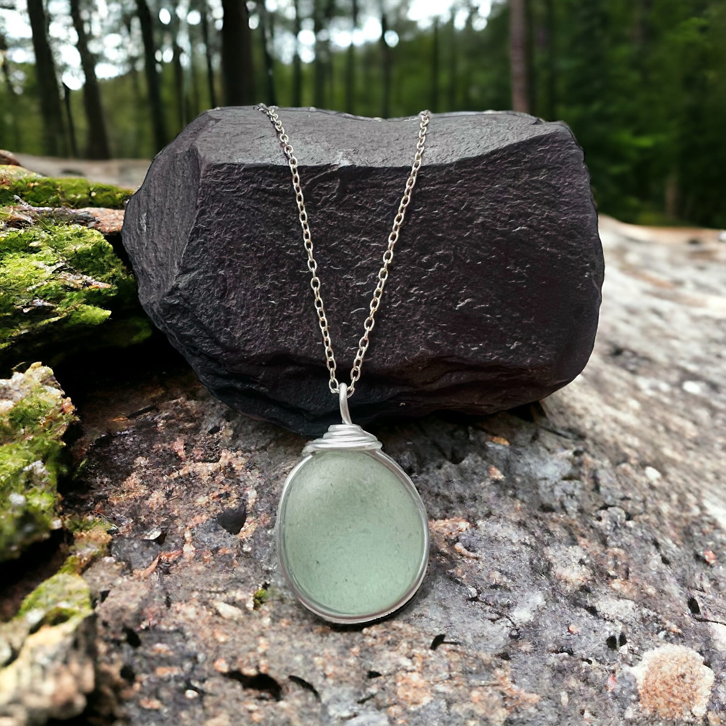 Seafoam Seaham Sea Glass Pendant