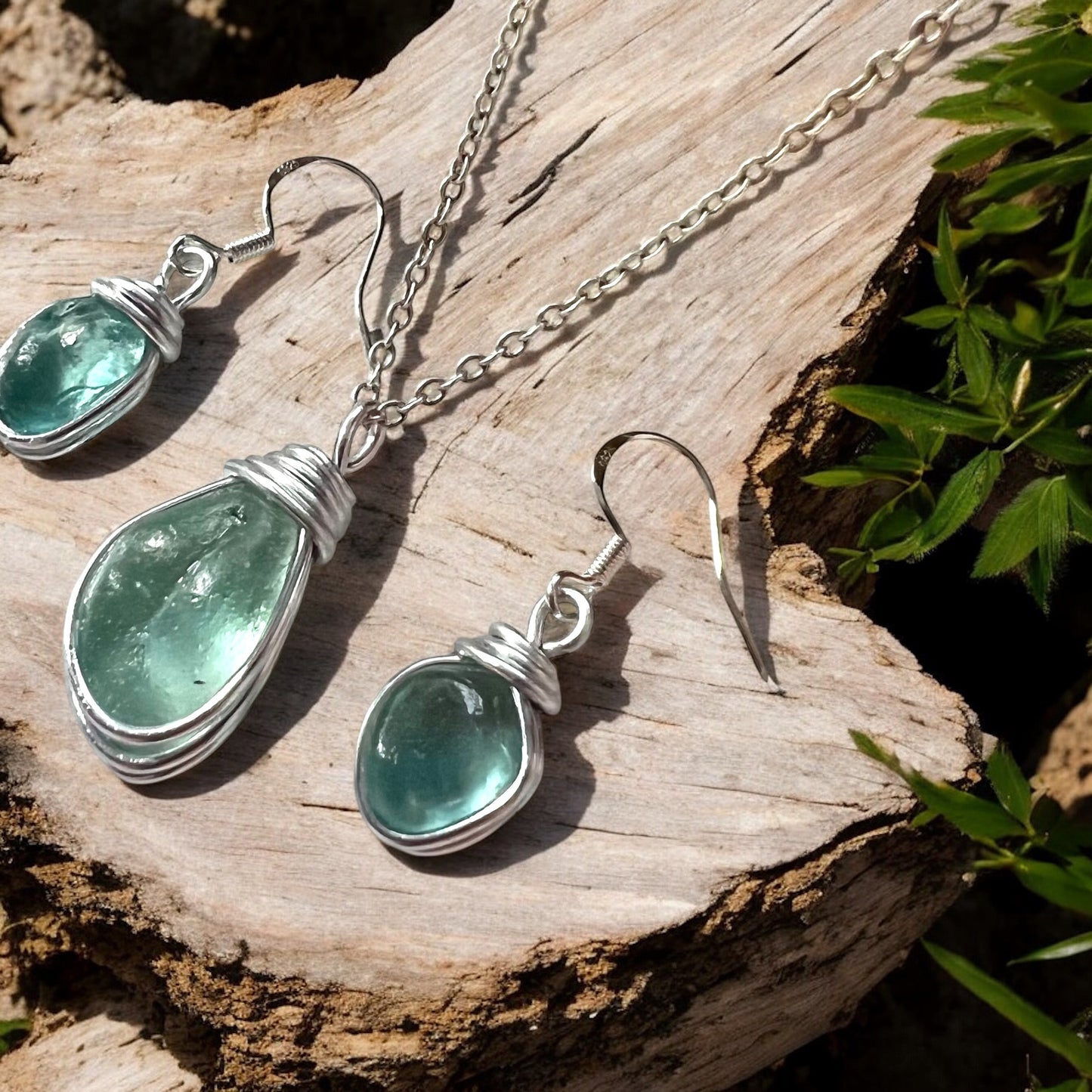 Aqua Seaham Sea Glass Jewellery Set
