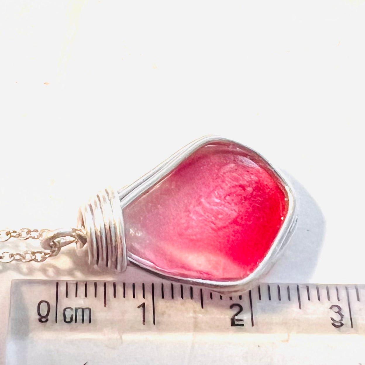 Large Pink Seaham Sea Glass Multi Pendant
