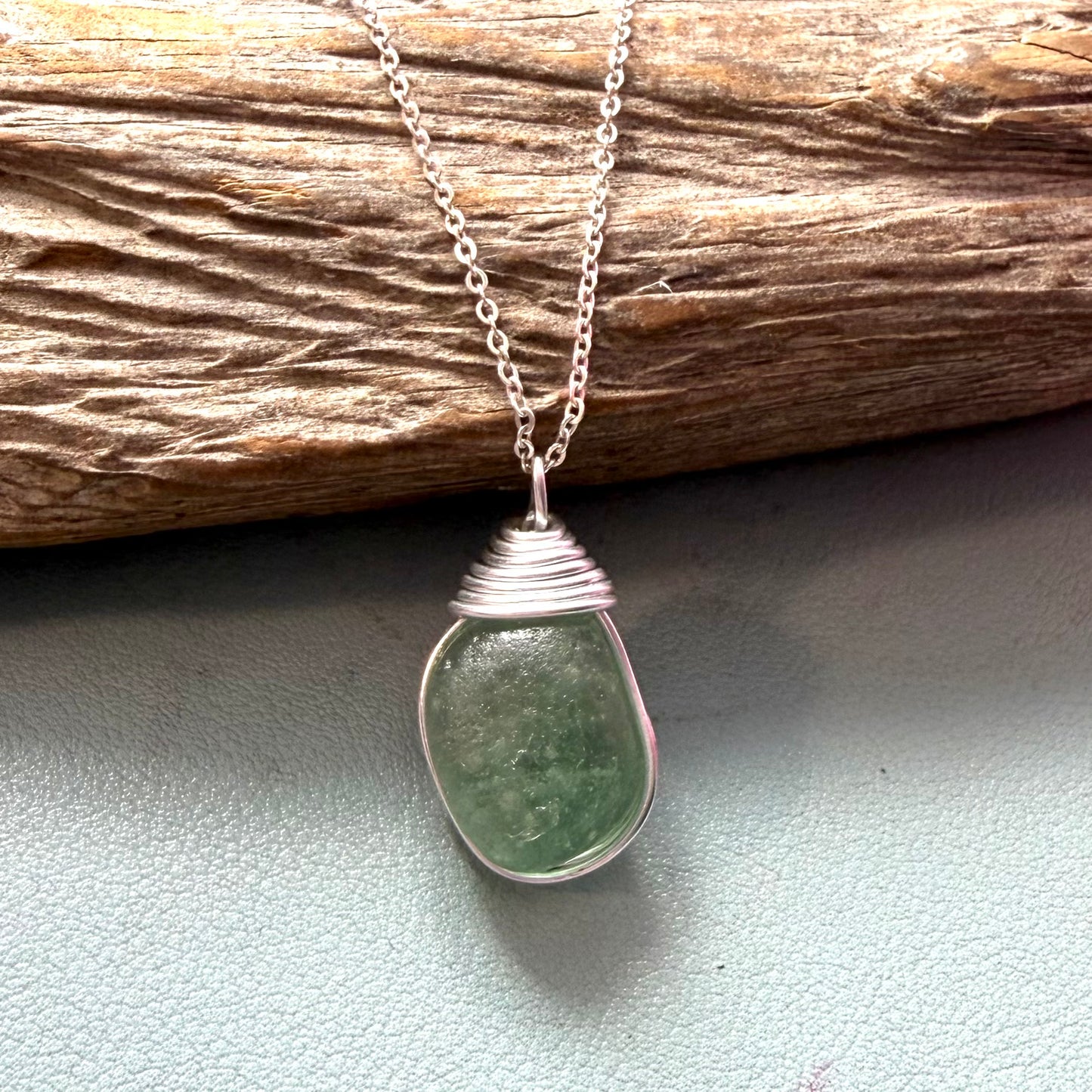 Scottish Highlands Aqua Chunky Pendant