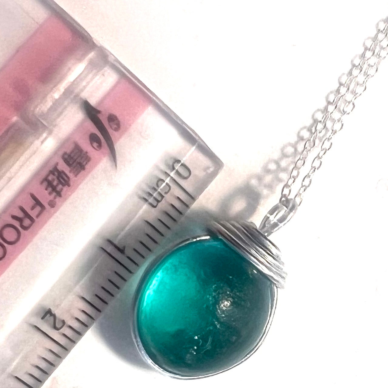Canary Island Rare Turquoise Green Sea Glass Pendant