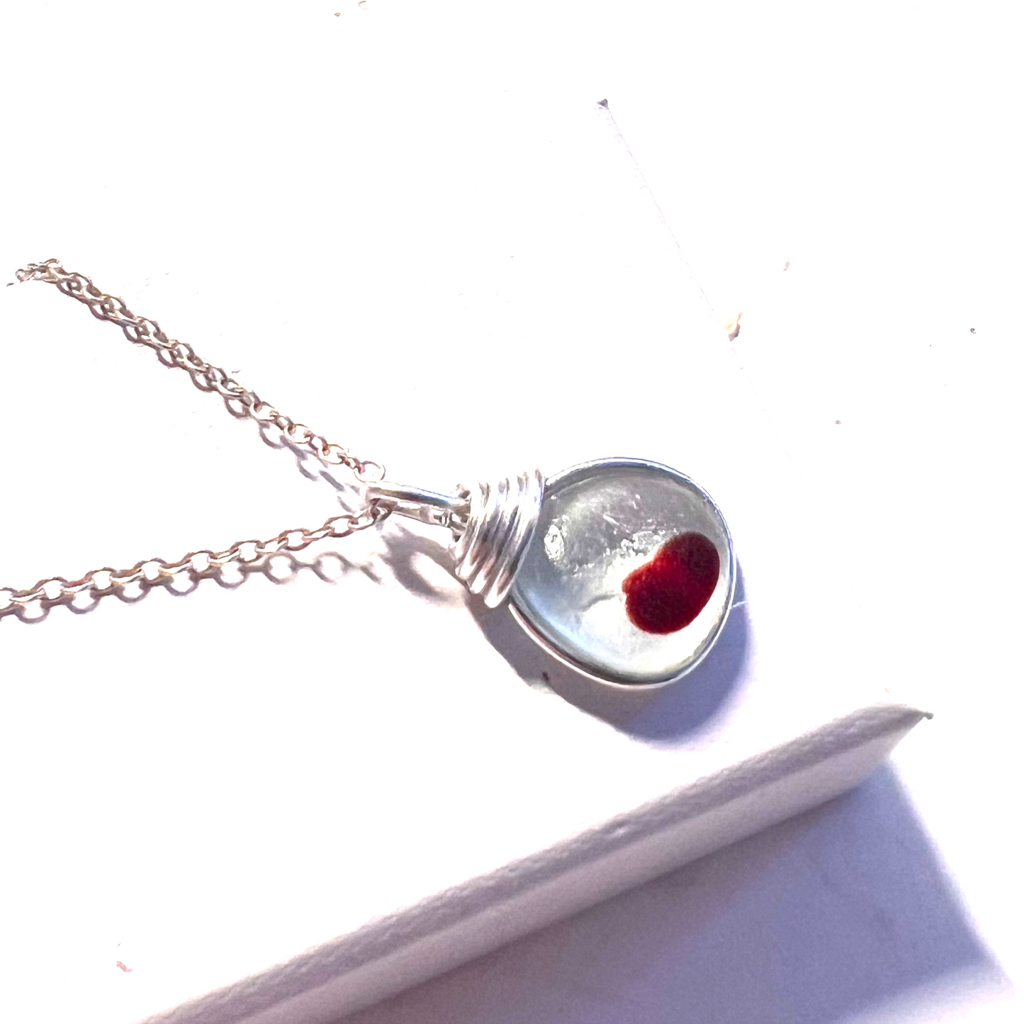 Red Dot Seaham Sea Glass Multi Tone Pendant