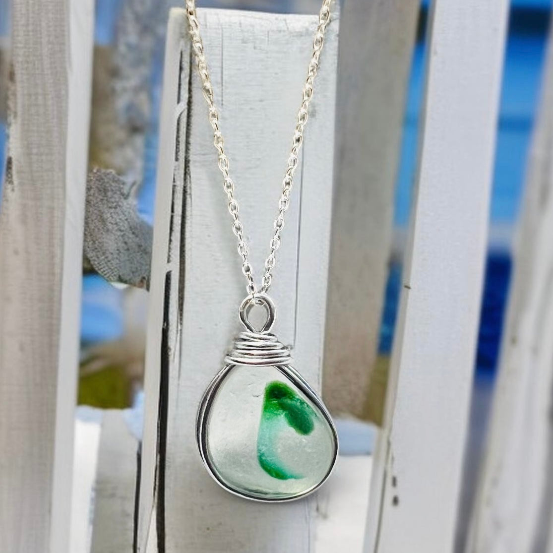 Seaham Sea Glass Multi Tone Pendant
