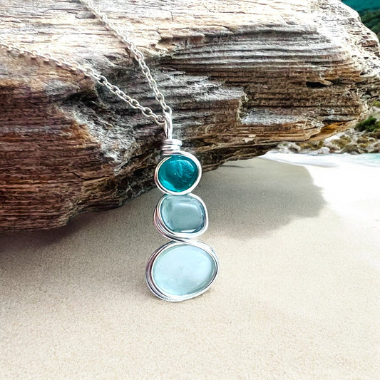 Three Piece Seaham Sea Glass Pendant
