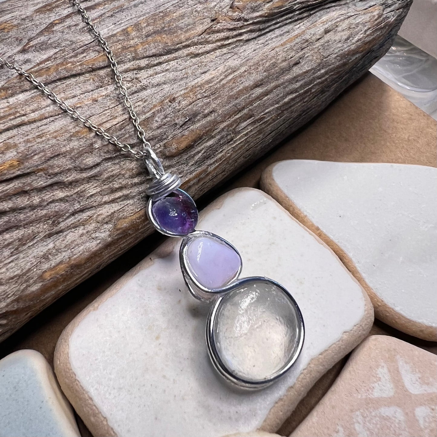 Three Piece Seaham Sea Glass Pendant