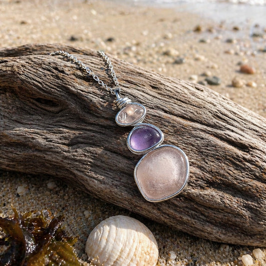 Three Piece Seaham Sea Glass Pendant