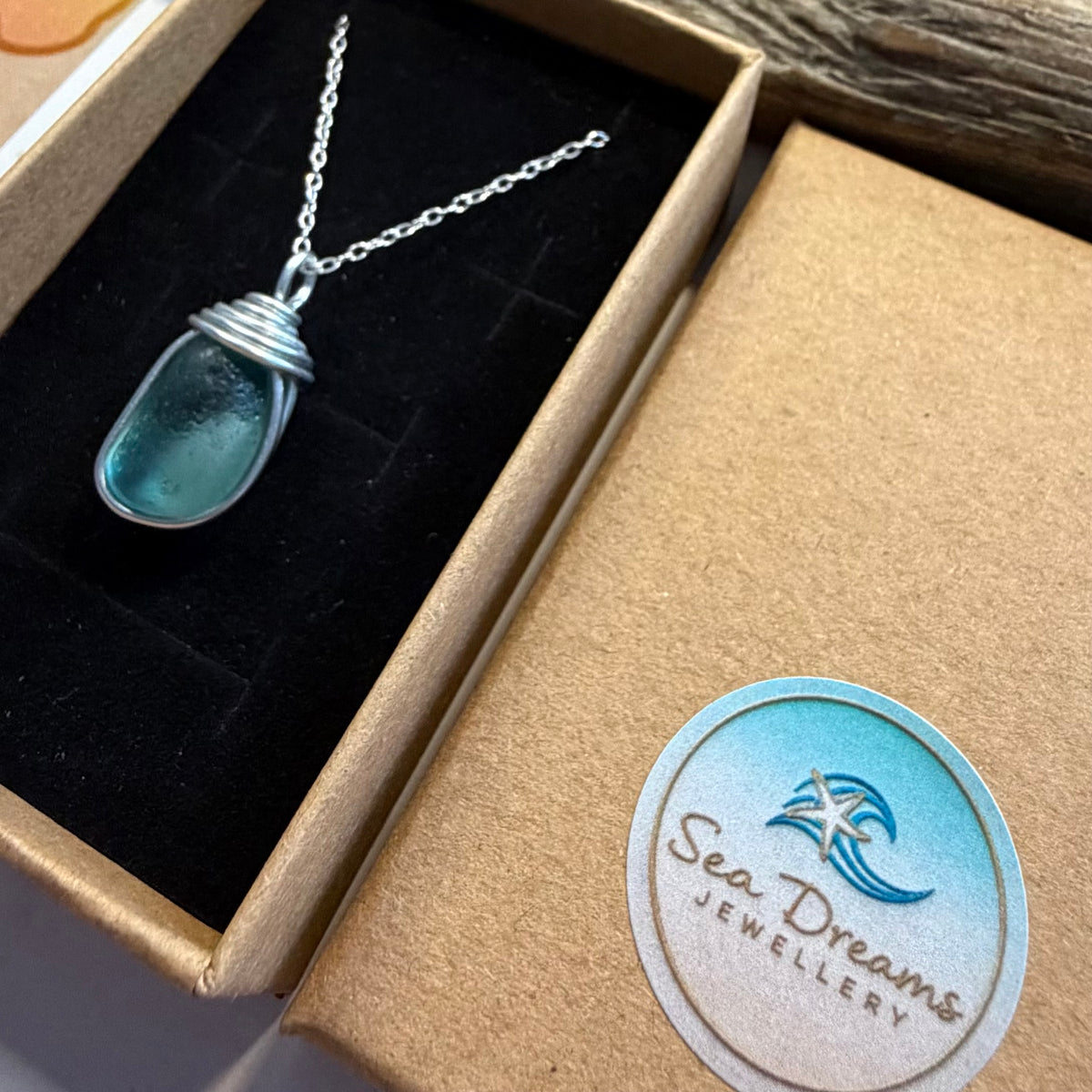 Aqua Seaham Sea Glass Pendant
