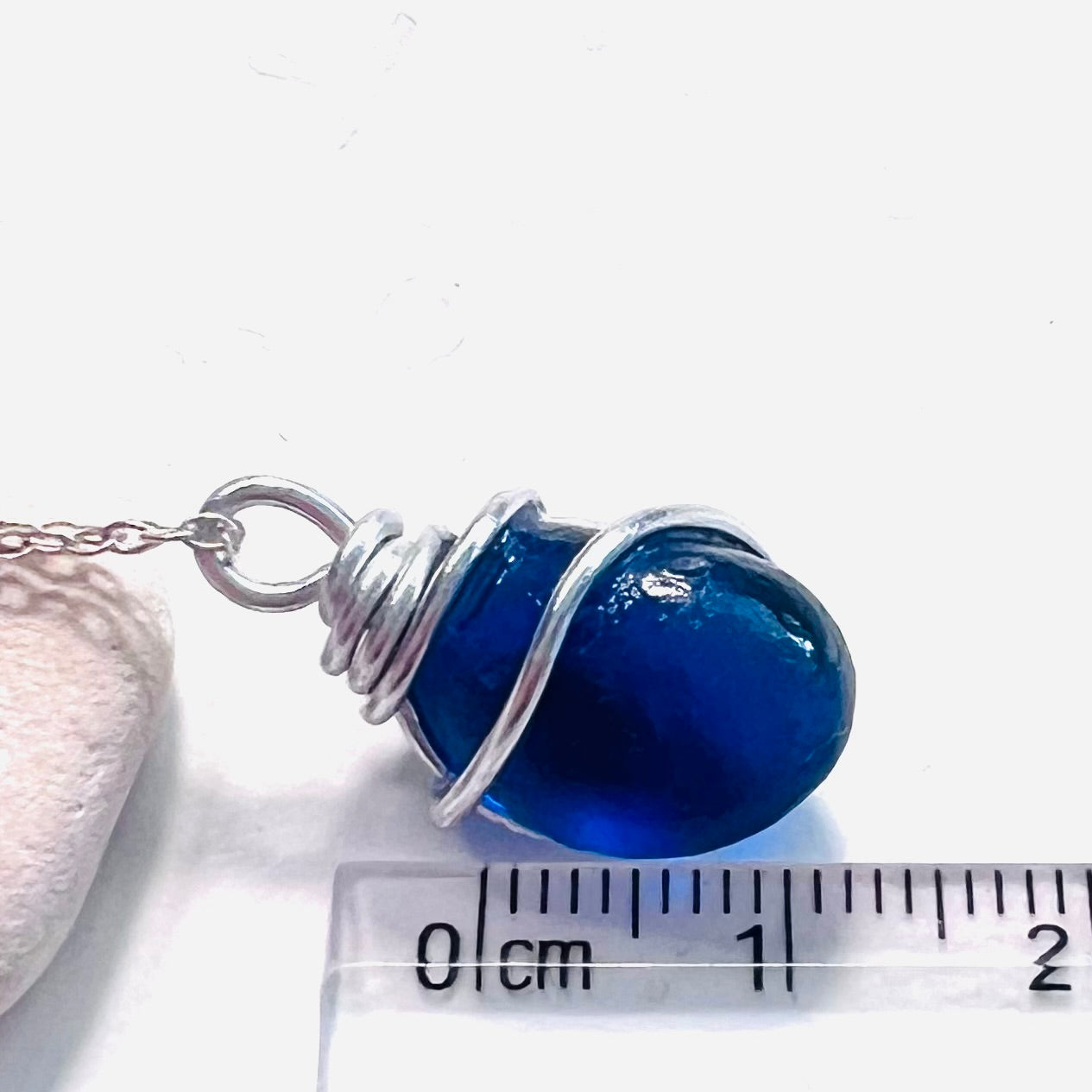 Deep Blue Seaham Sea Glass Pendant