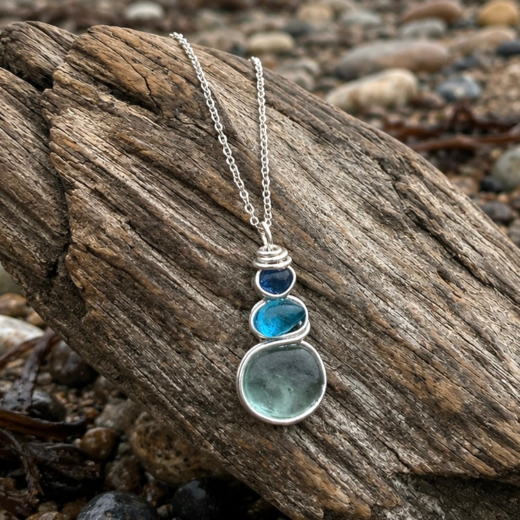 Three Piece Seaham Sea Glass Pendant
