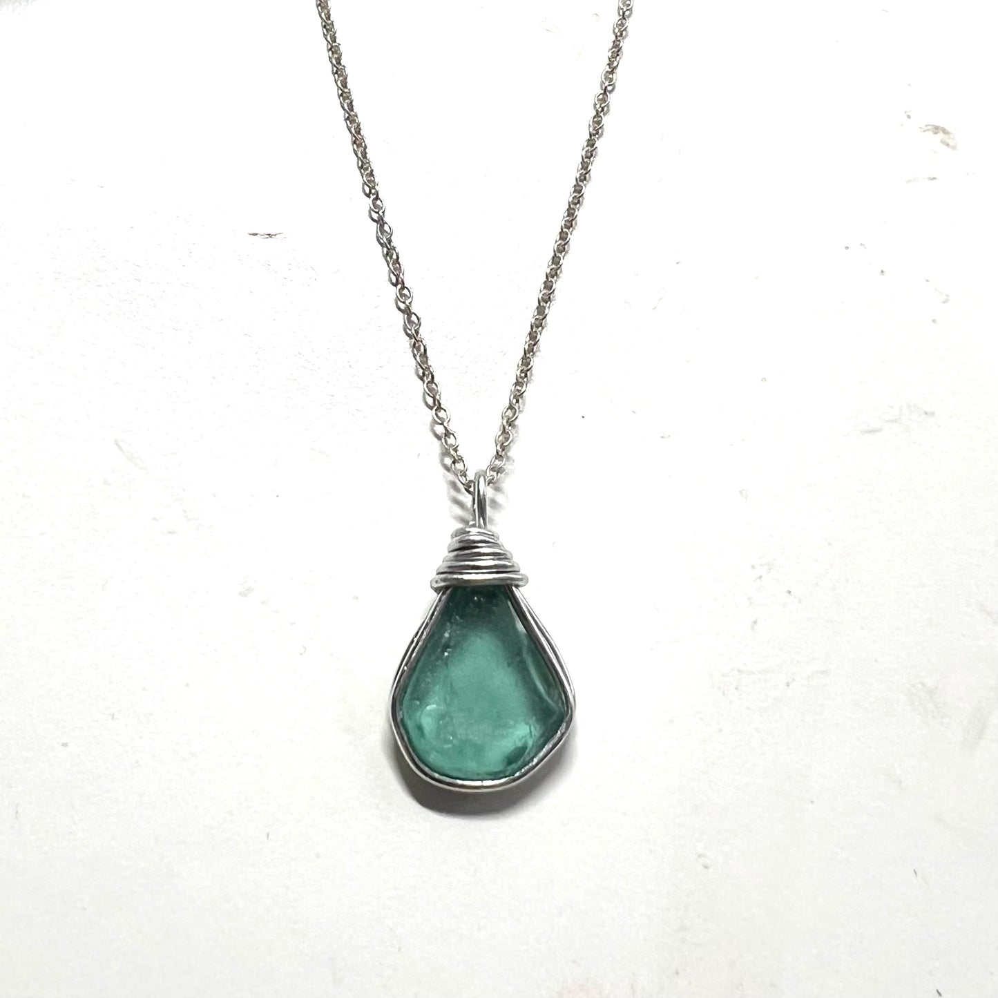 Teal Seaham Sea Glass Pendant