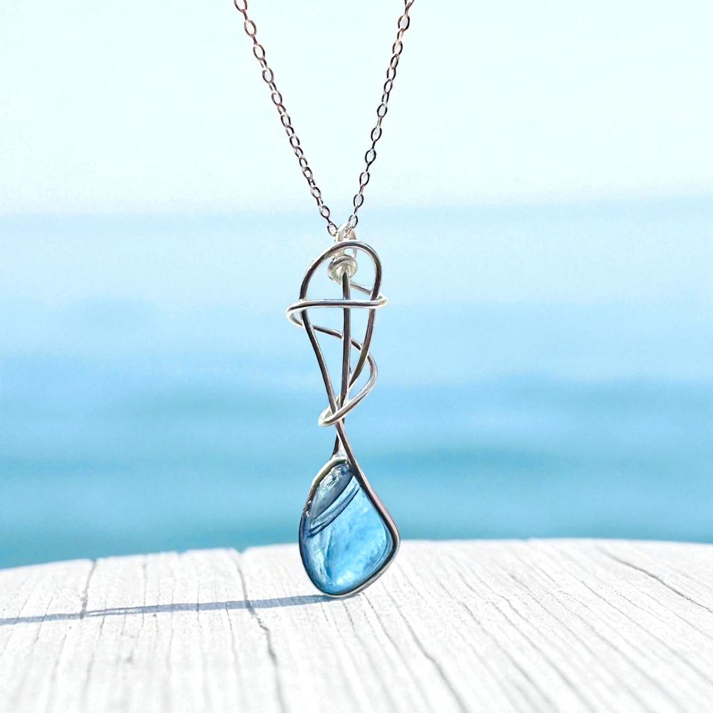 Swirly Seaham Sea Glass Pendant