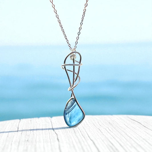 Swirly Seaham Sea Glass Pendant