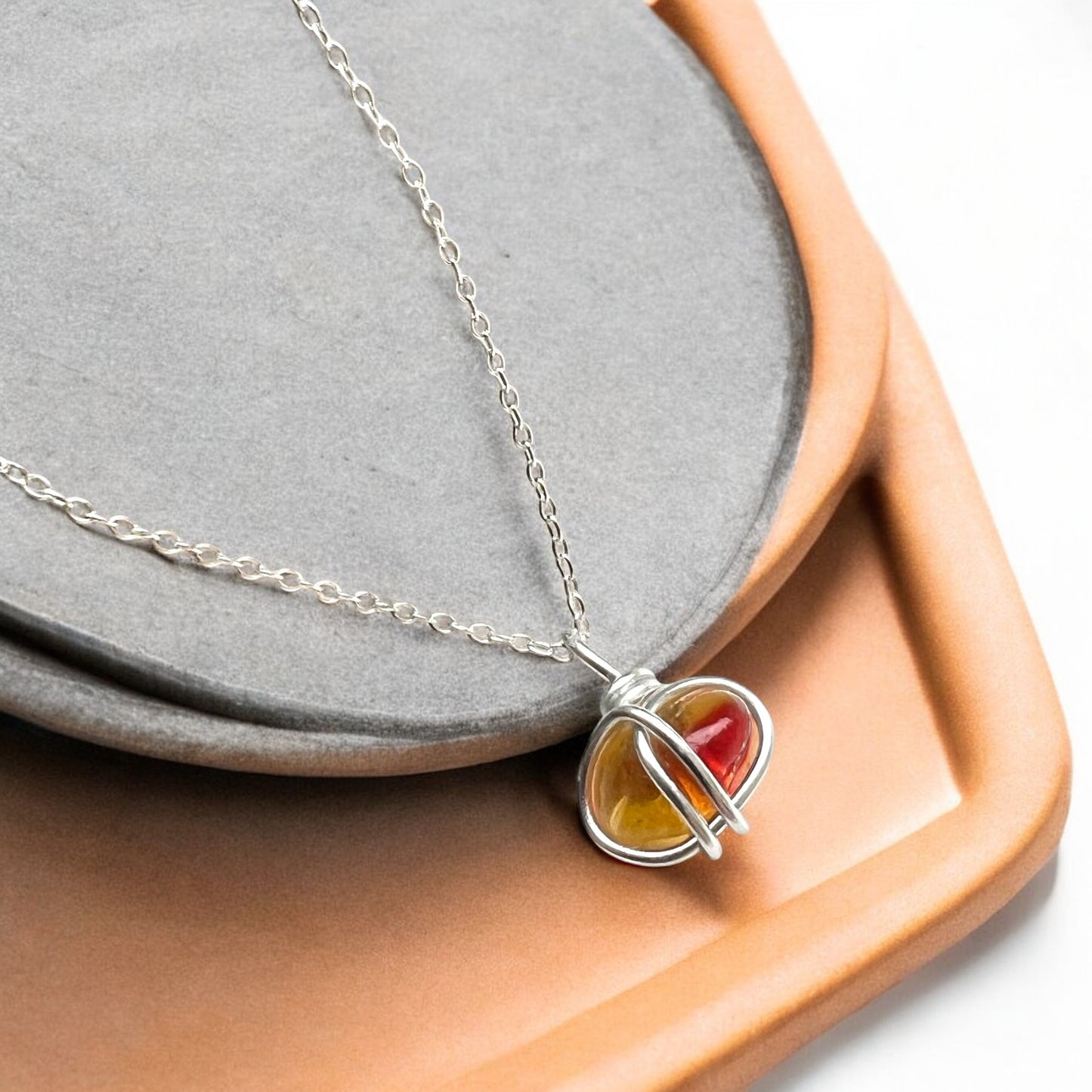 Very Rare Shades Seaham Sea Glass Small Heart Pendant