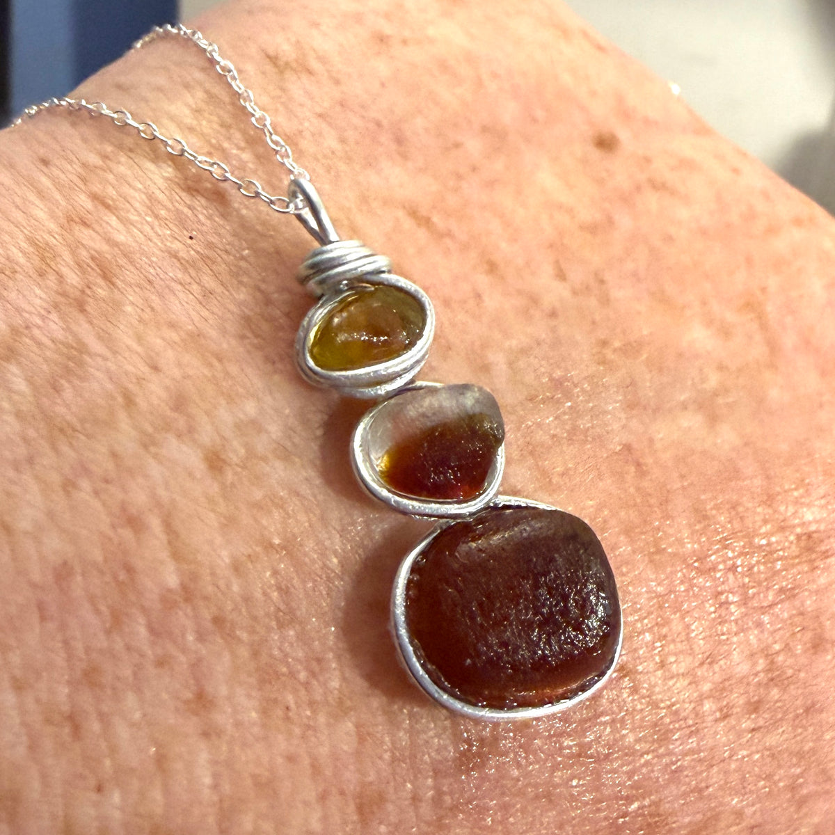 Three Piece Seaham Sea Glass Pendant