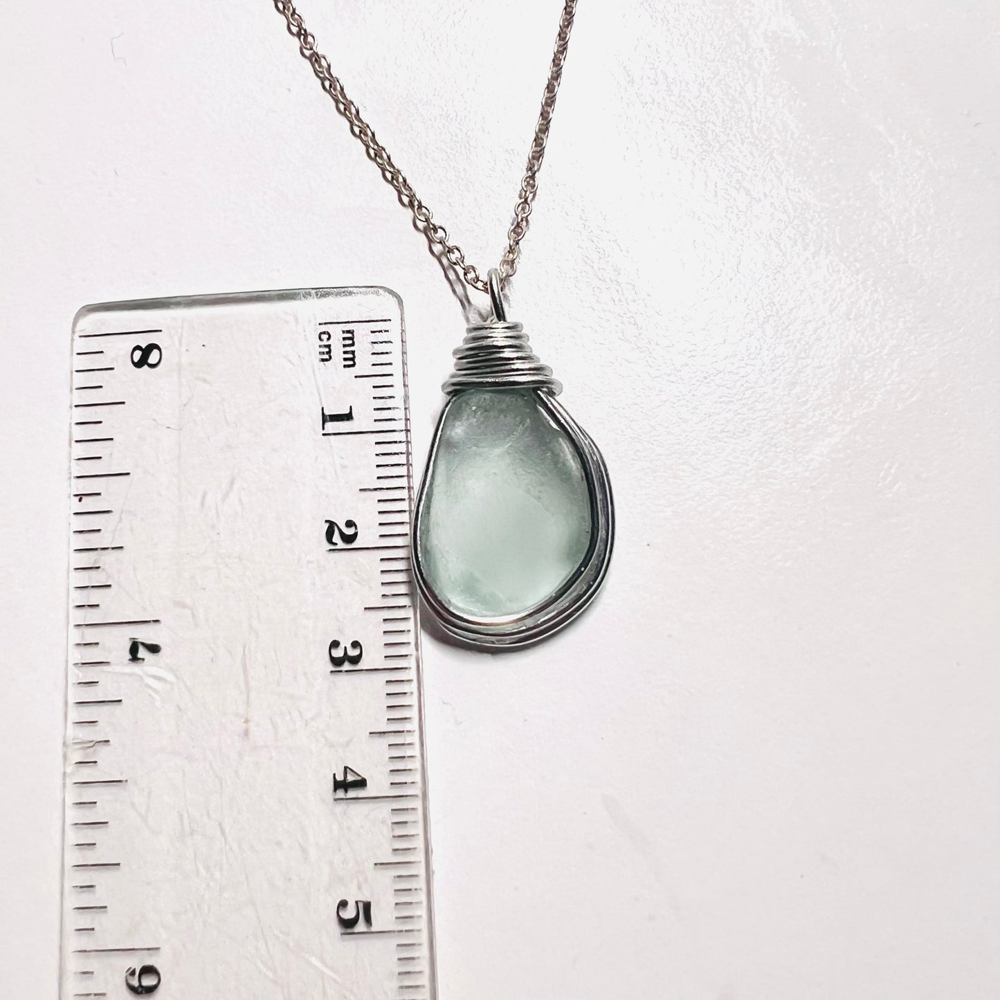 Pale Aqua Seaham Sea Glass Pendant
