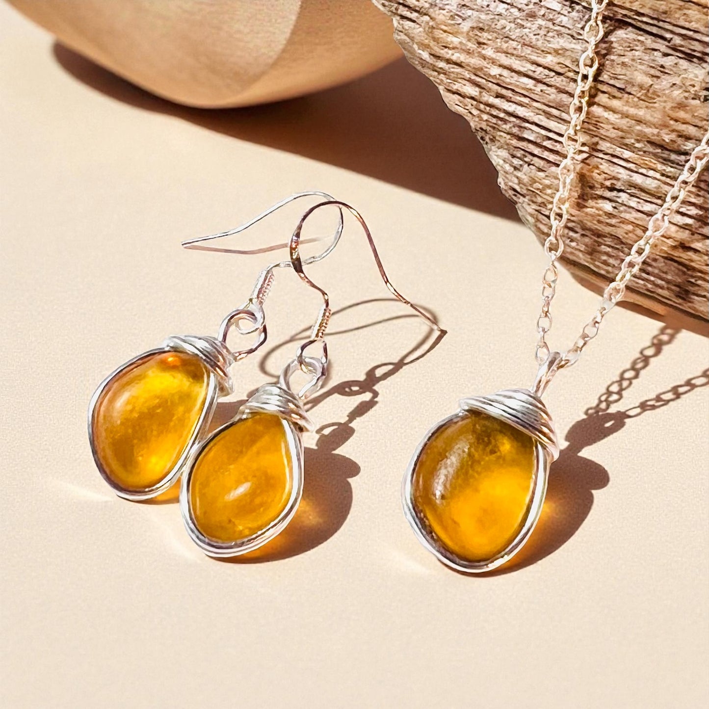 Canary Island Sea Glass Jewellery Set