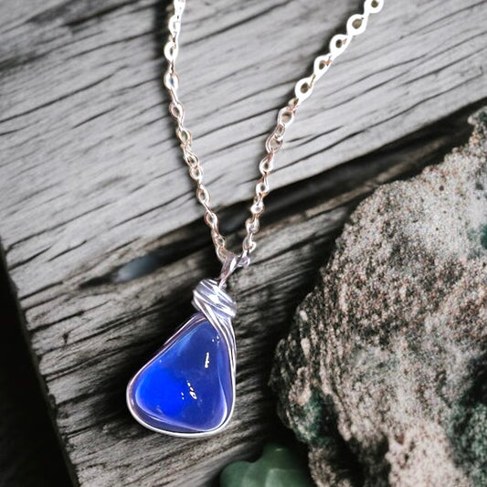 Kent Blue Sea Glass Pendant