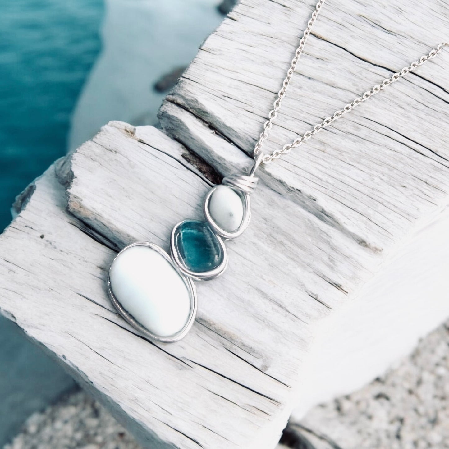 Three Piece Seaham Sea Glass Pendant