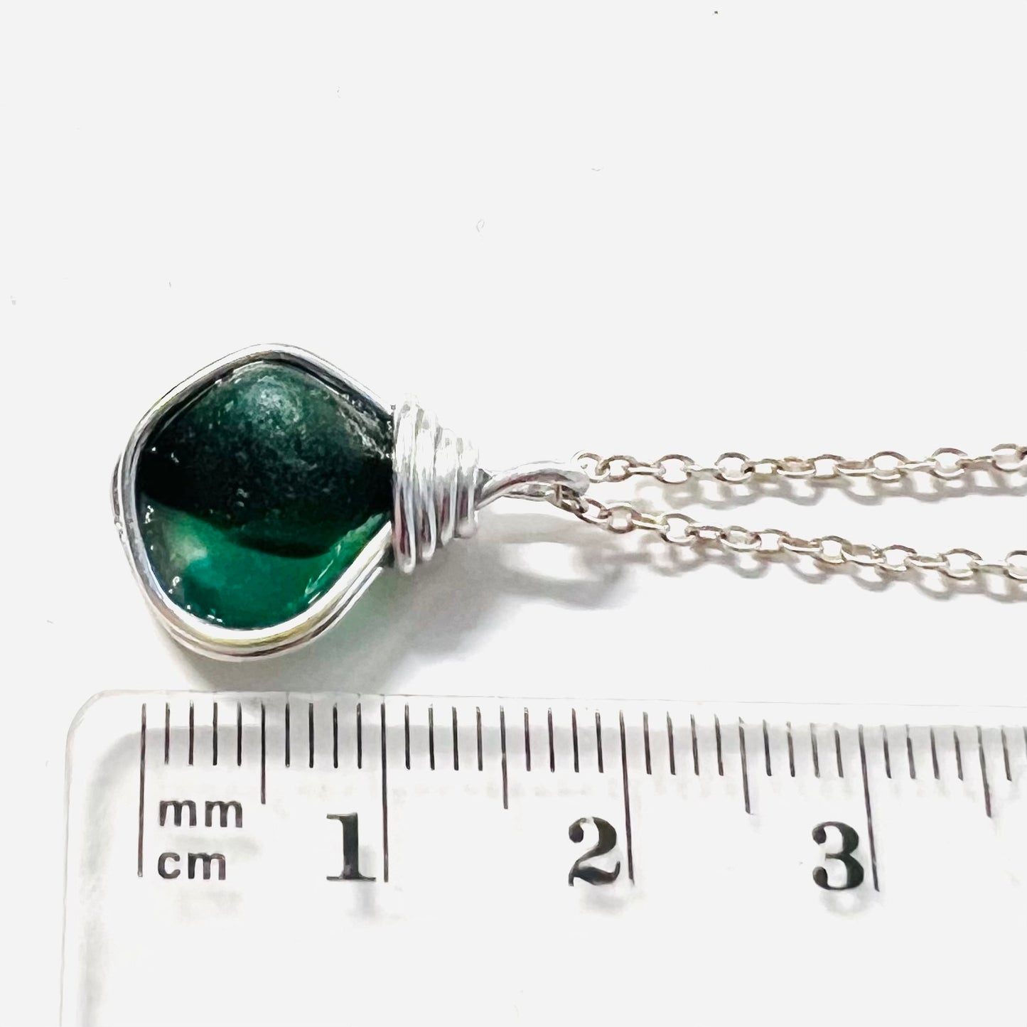 Green and Turquoise Seaham Sea Glass Multi Pendant